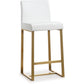 Denmark Performance Vegan Leather Stool with Gold Base - Set of 2 - White / Counter Height - Image 3