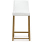 Denmark Performance Vegan Leather Stool with Gold Base - Set of 2 - White / Counter Height - Image 4