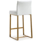 Denmark Performance Vegan Leather Stool with Gold Base - Set of 2 - White / Counter Height - Image 6