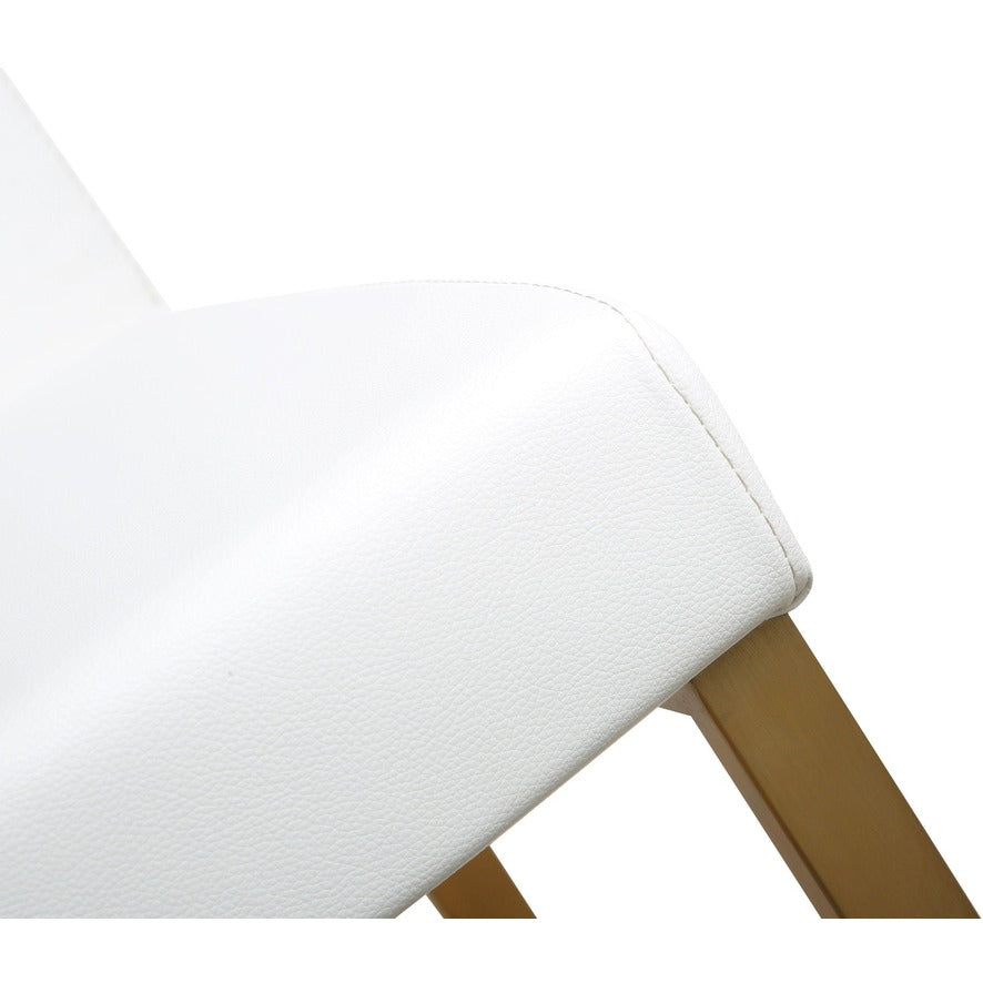 Denmark Performance Vegan Leather Stool with Gold Base - Set of 2 - White / Counter Height - Image 7
