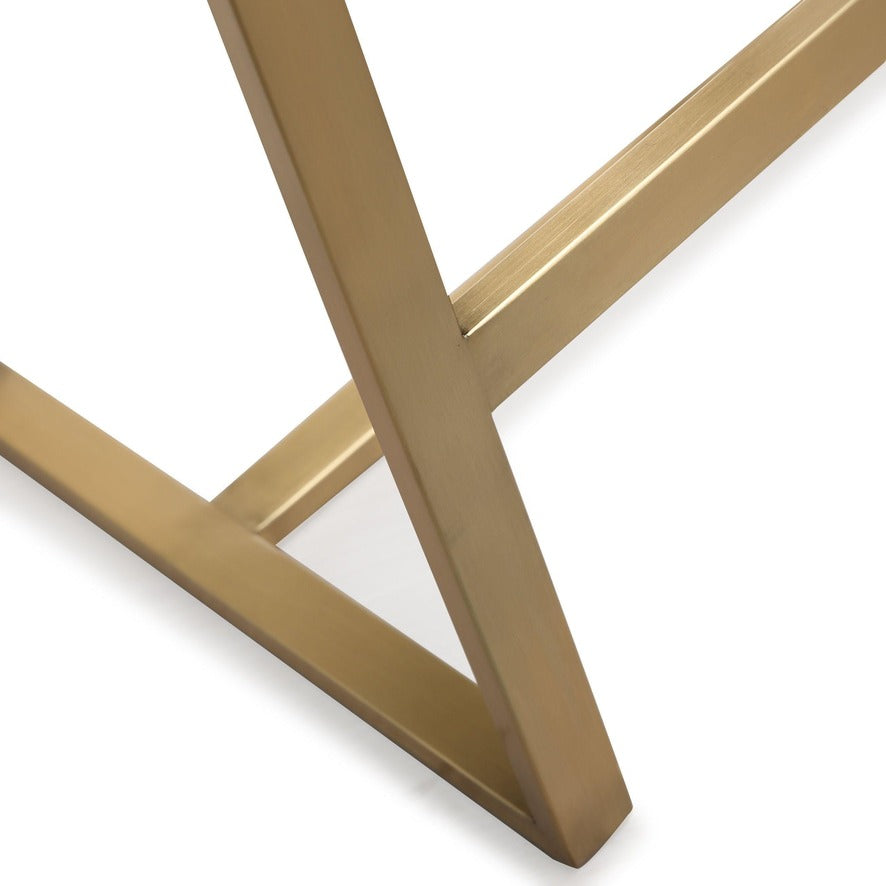 Denmark Performance Vegan Leather Stool with Gold Base - Set of 2 - White / Counter Height - Image 9
