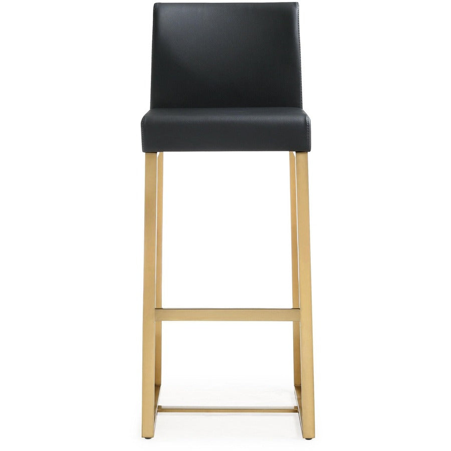 Denmark Performance Vegan Leather Stool with Gold Base - Set of 2