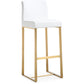 Denmark Performance Vegan Leather Stool with Gold Base - Set of 2 - White / Bar Height - Image 3