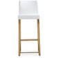 Denmark Performance Vegan Leather Stool with Gold Base - Set of 2 - White / Bar Height - Image 4