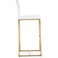 Denmark Performance Vegan Leather Stool with Gold Base - Set of 2 - White / Bar Height - Image 5