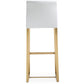 Denmark Performance Vegan Leather Stool with Gold Base - Set of 2 - White / Bar Height - Image 6