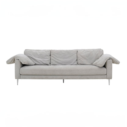 Vari 90" Textured Performance Velvet Lounge Sofa - Light Grey - Image 1