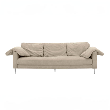 Vari 90" Textured Performance Velvet Lounge Sofa - Beige - Image 1