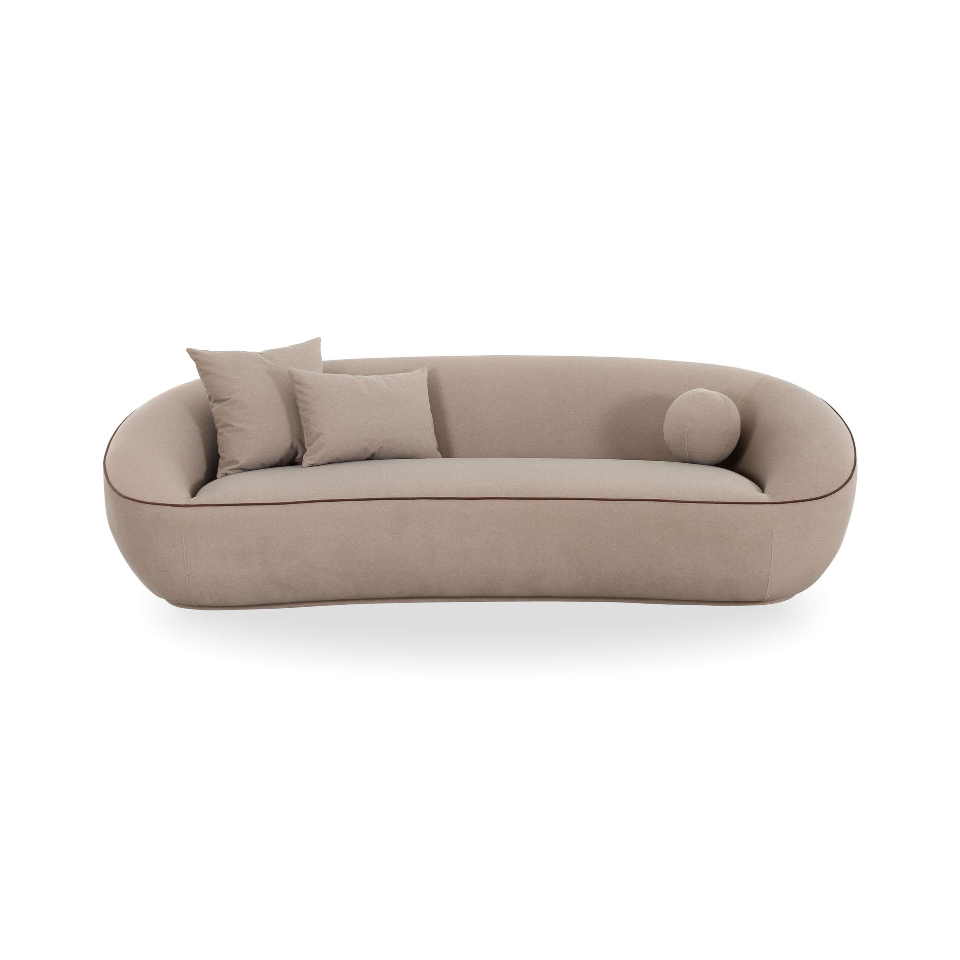 Jenny 98.5" Taupe Performance Faux Mohair Sofa - Image 1