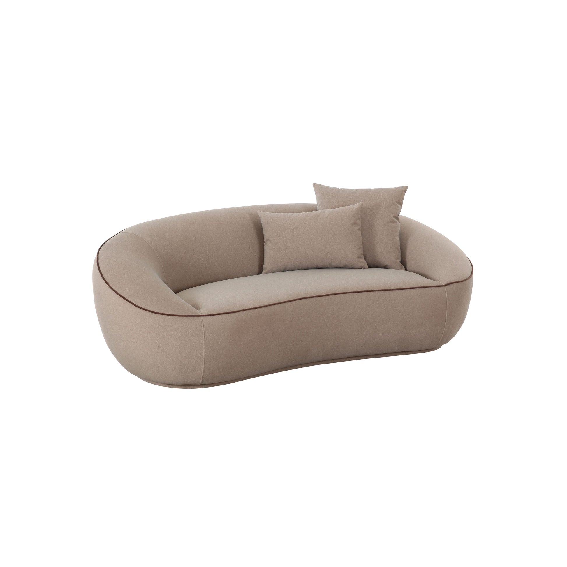 Jenny 78" Taupe Performance Faux Mohair Loveseat - Image 3