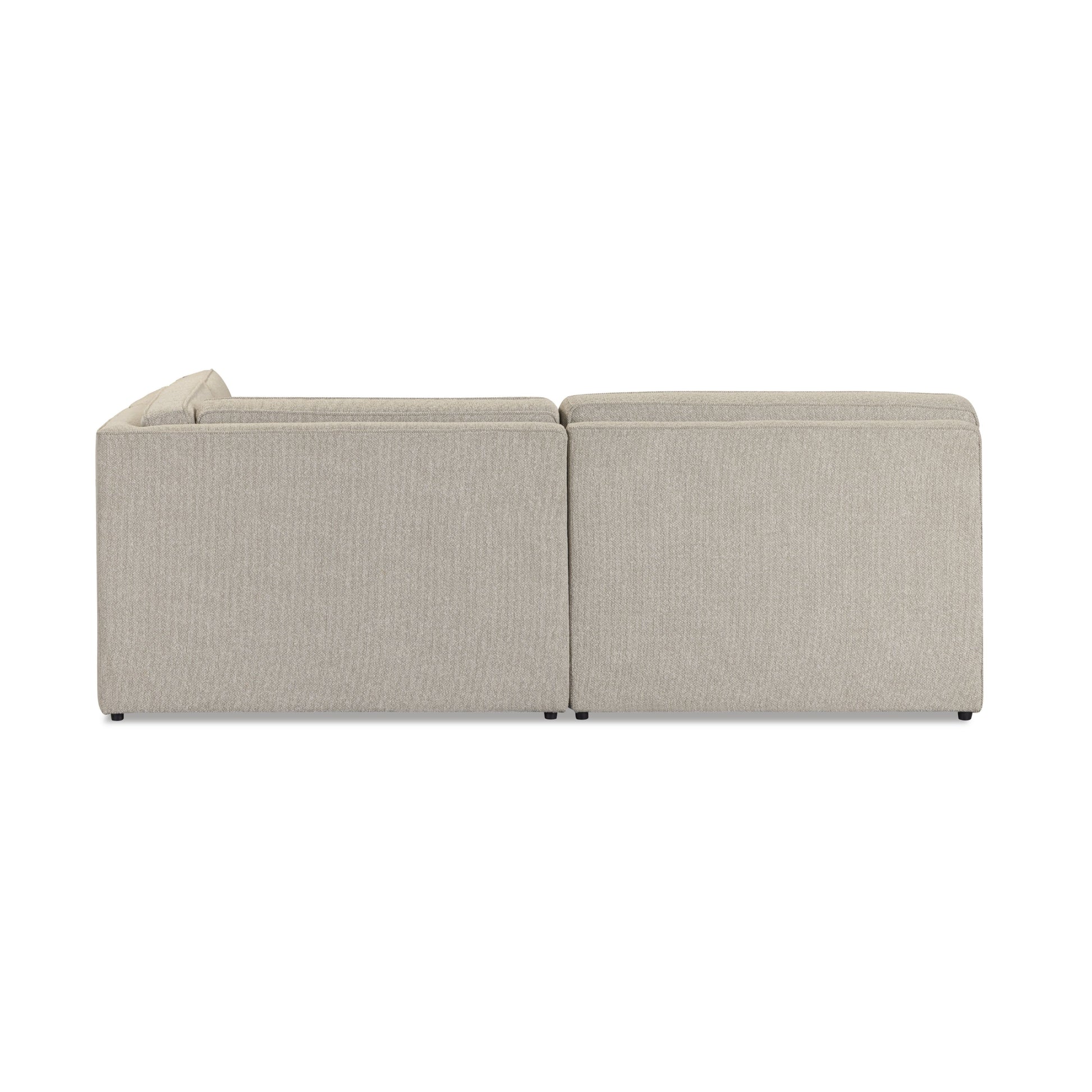 Yvette 3-Piece Warm Grey Performance Boucle L-Sectional - Image 5