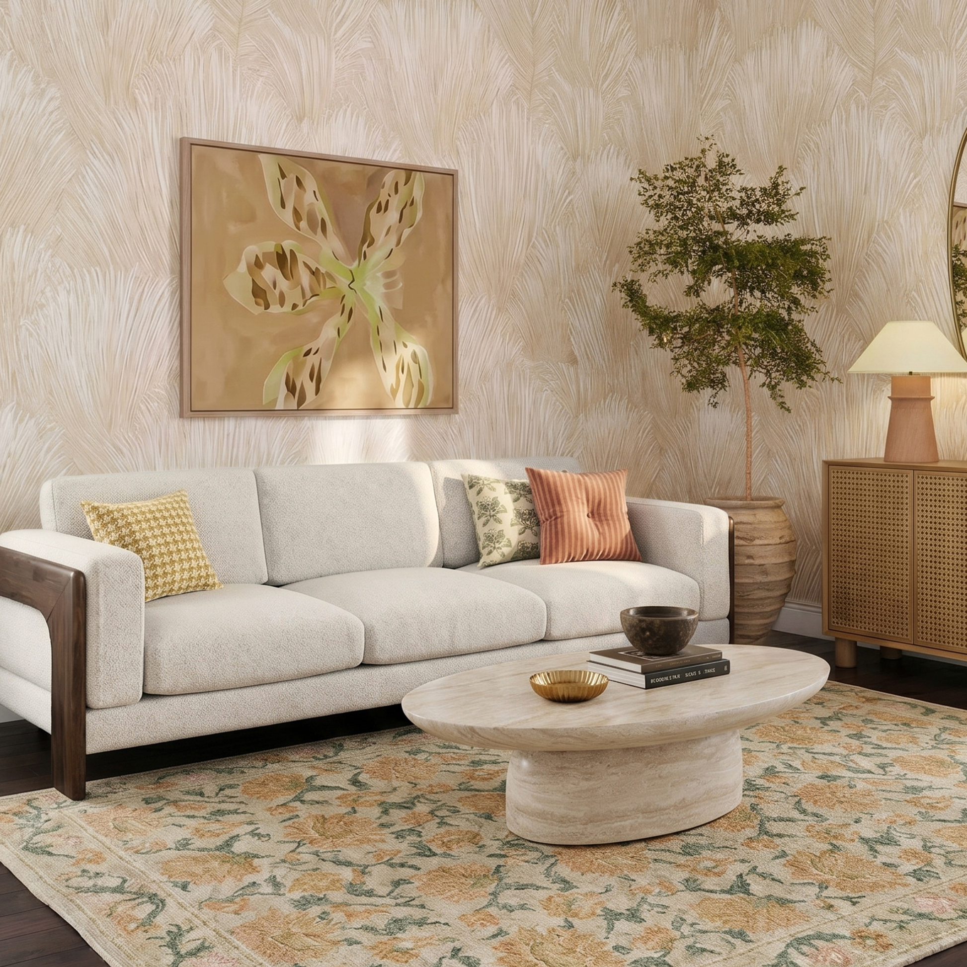 Elyn 91" Sofa - Cream - Image 2