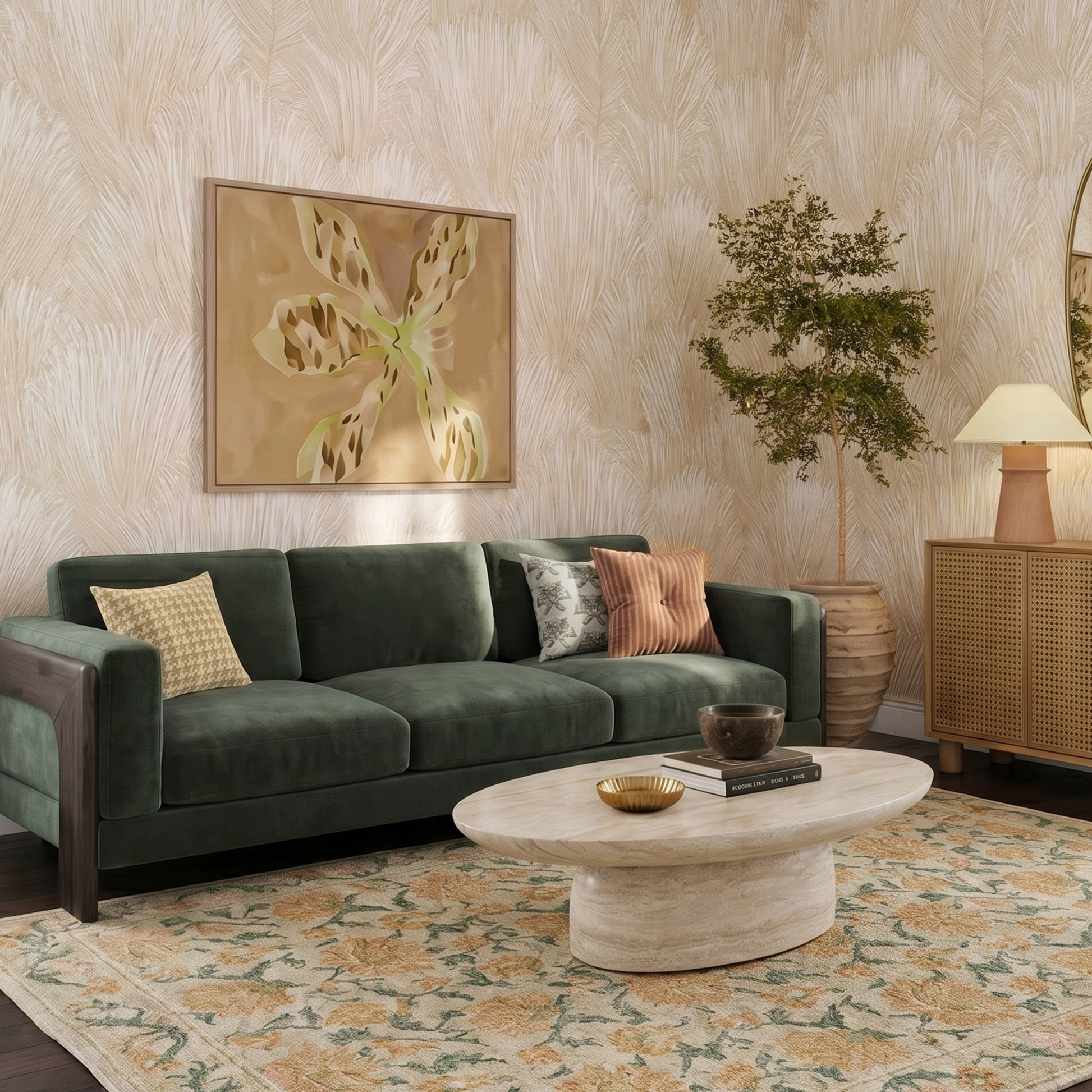 Elyn 91" Sofa - Olive Green - Image 2