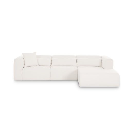 Tarra 3-Piece Cream Performance Chenille Modular Sectional - Image 1