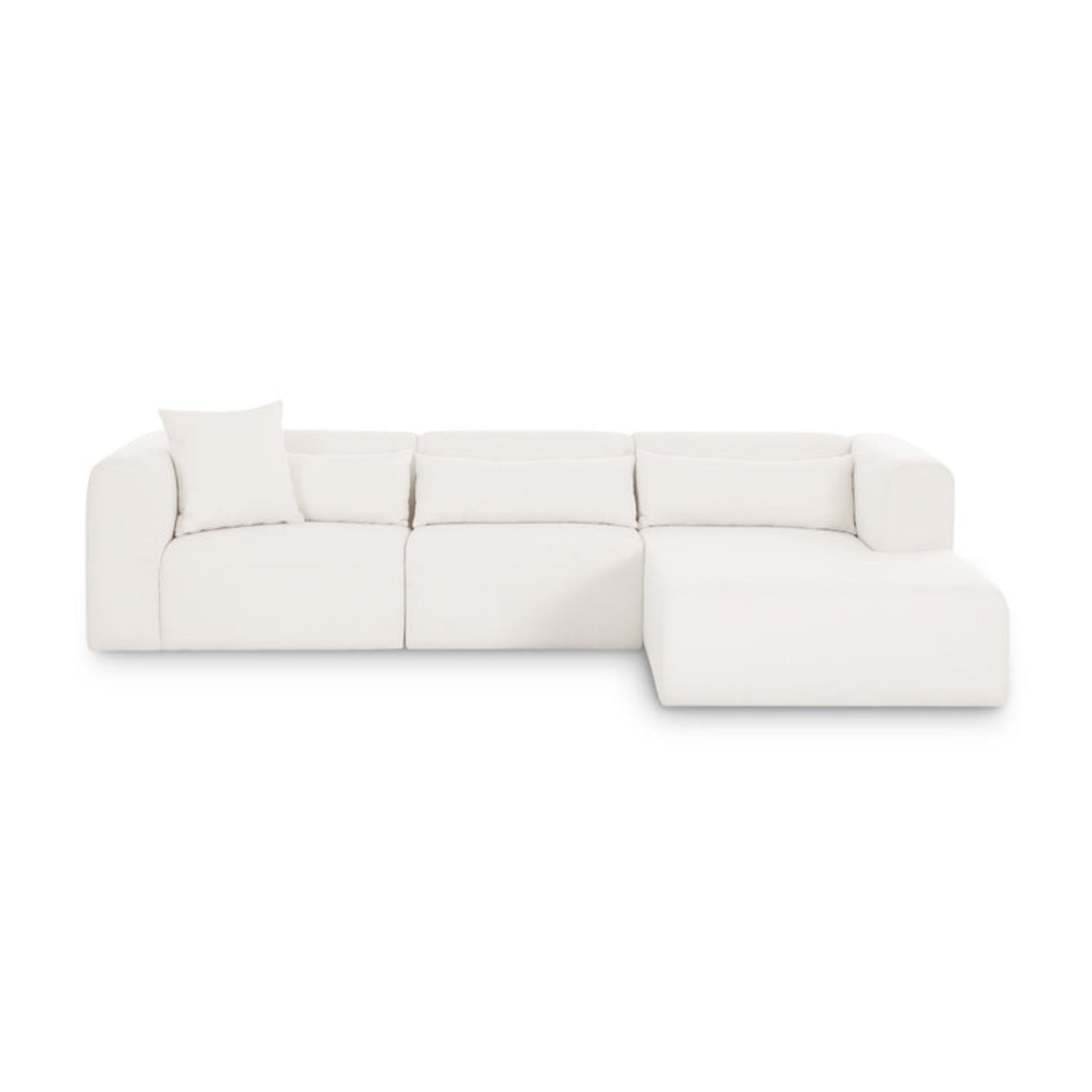 Tarra 3-Piece Cream Performance Chenille Modular Sectional - RAF - Image 1