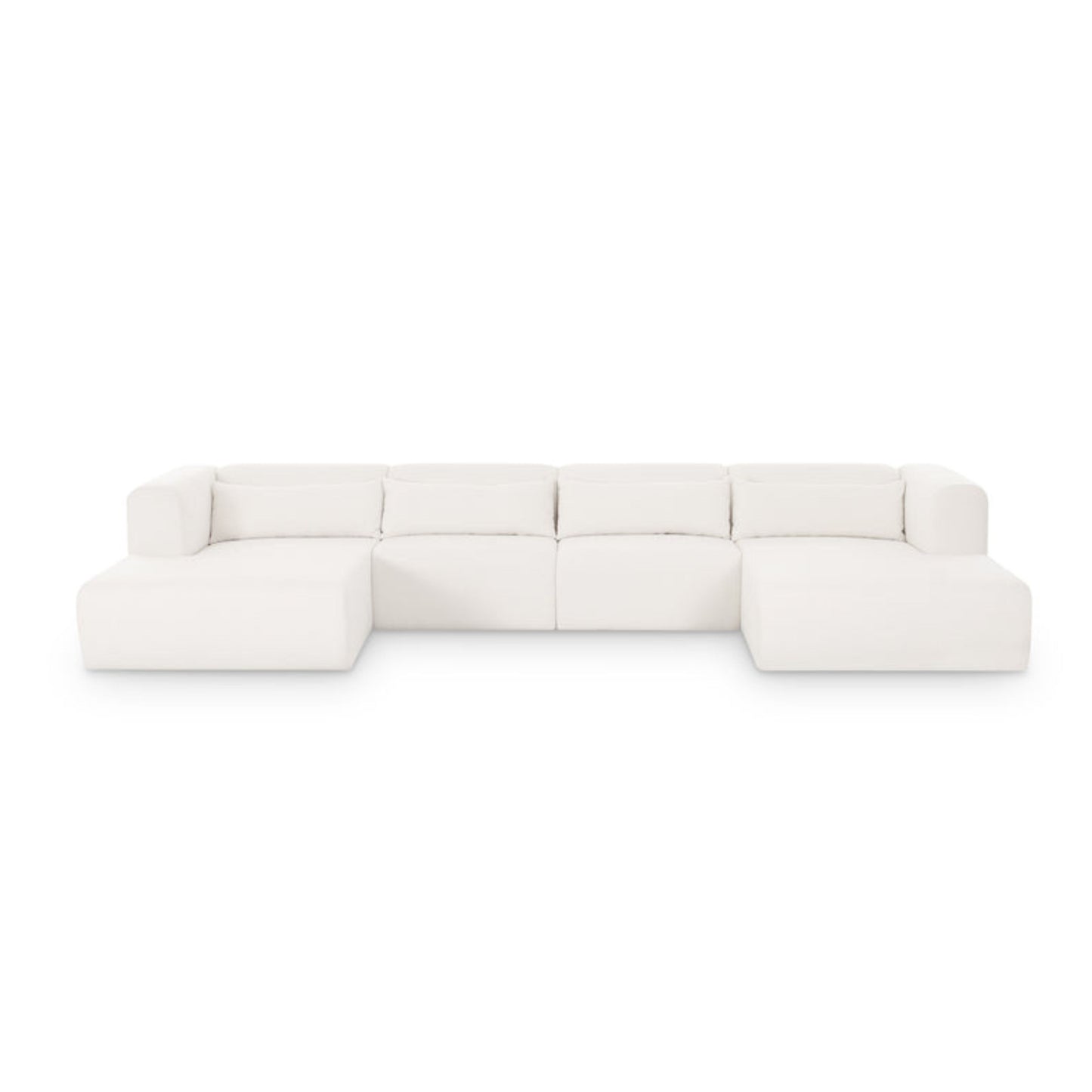 Tarra 4-Piece Cream Performance Chenille Modular U-Sectional - Image 1