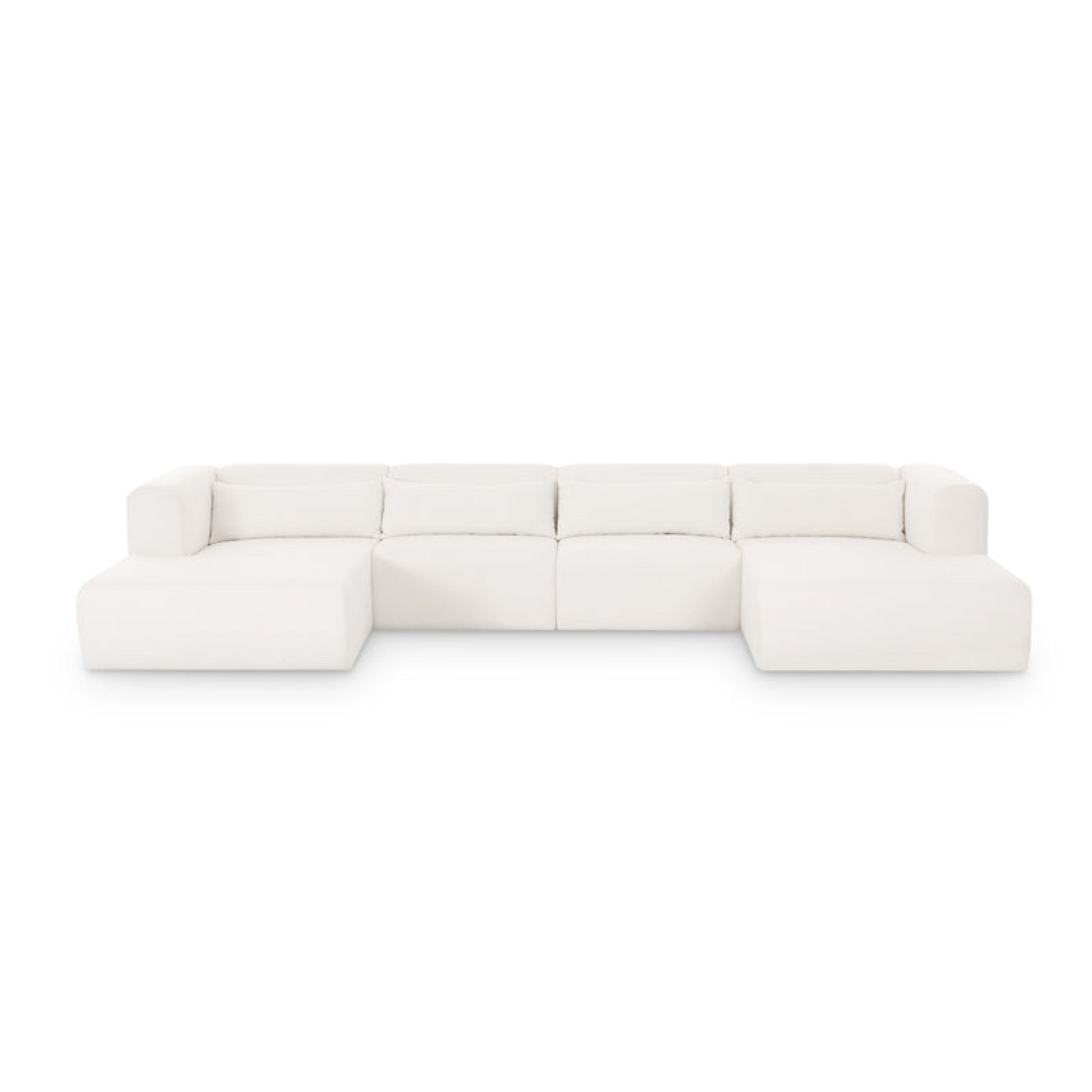 Tarra 4-Piece Cream Performance Chenille Modular U-Sectional - Image 1