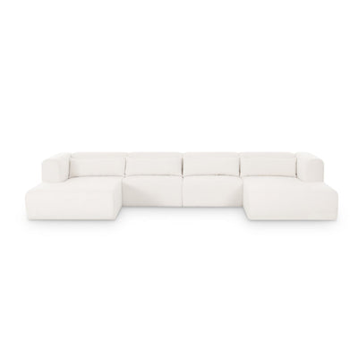 Tarra 4-Piece Cream Performance Chenille Modular U-Sectional - Image 1