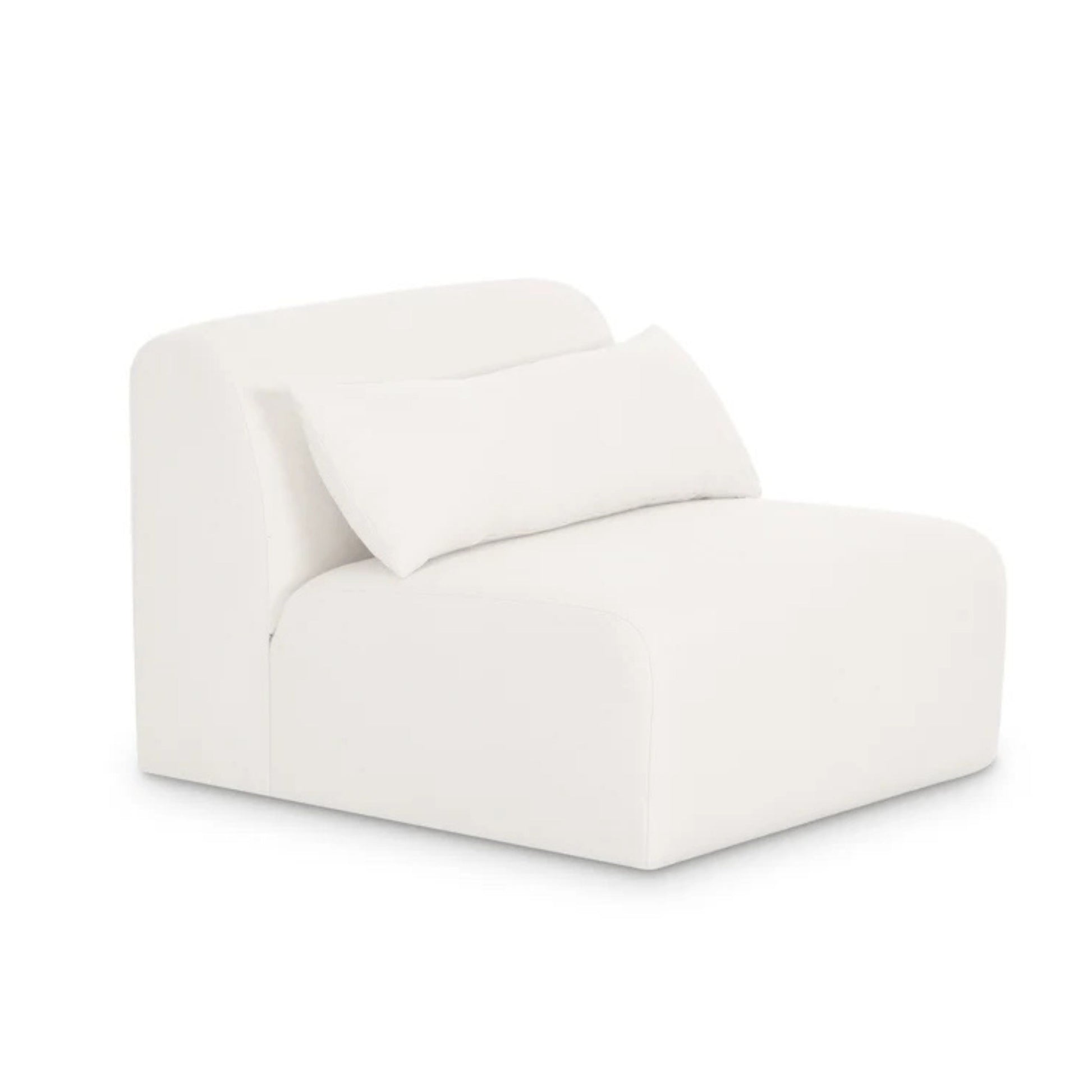 Tarra Cream Performance Chenille Modular Armless Chair - Image 1