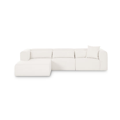 Tarra 3-Piece Cream Performance Chenille Modular Sectional - LAF - Image 2