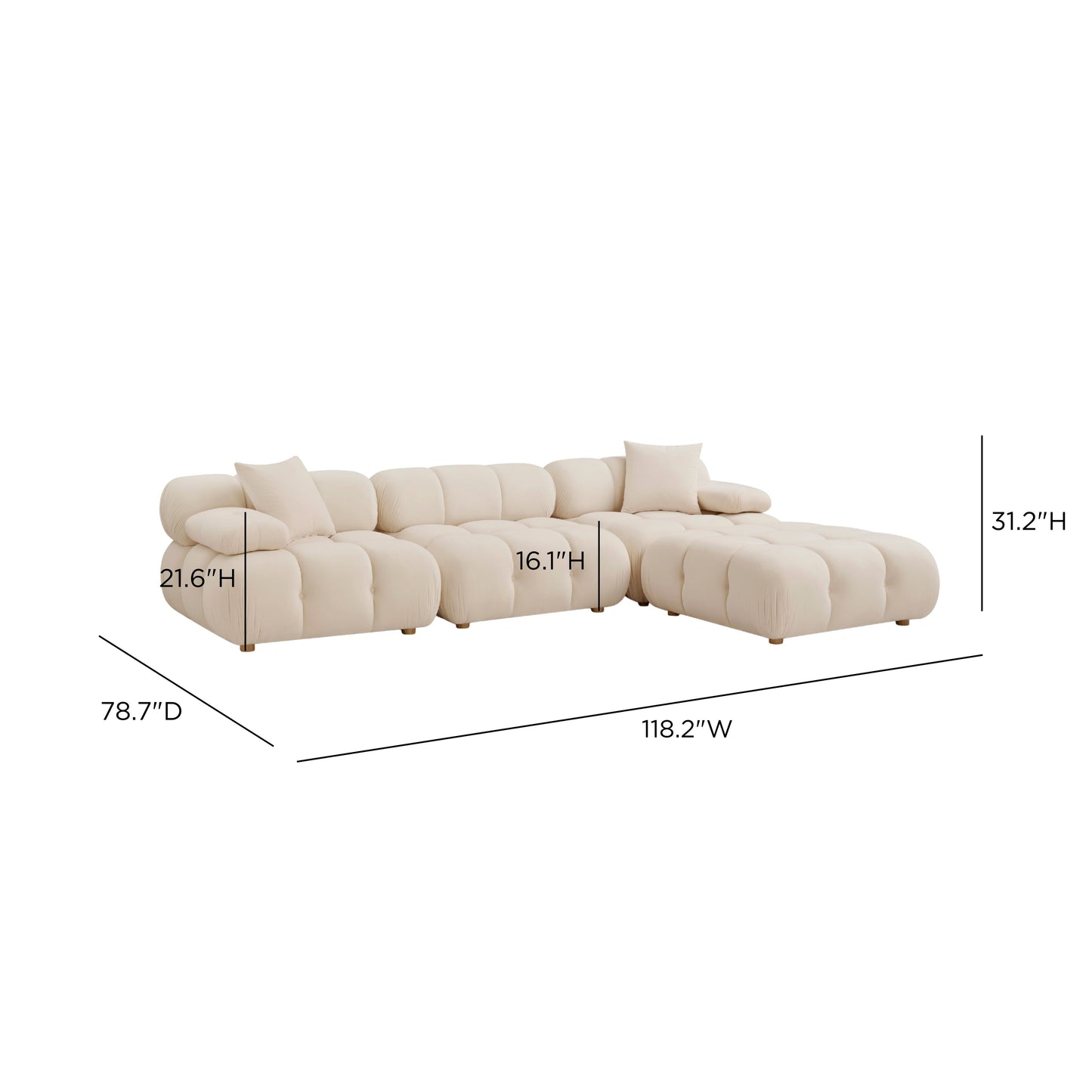 Calliope 4-Piece Performance Modular Sectional - Off-White - Image 5