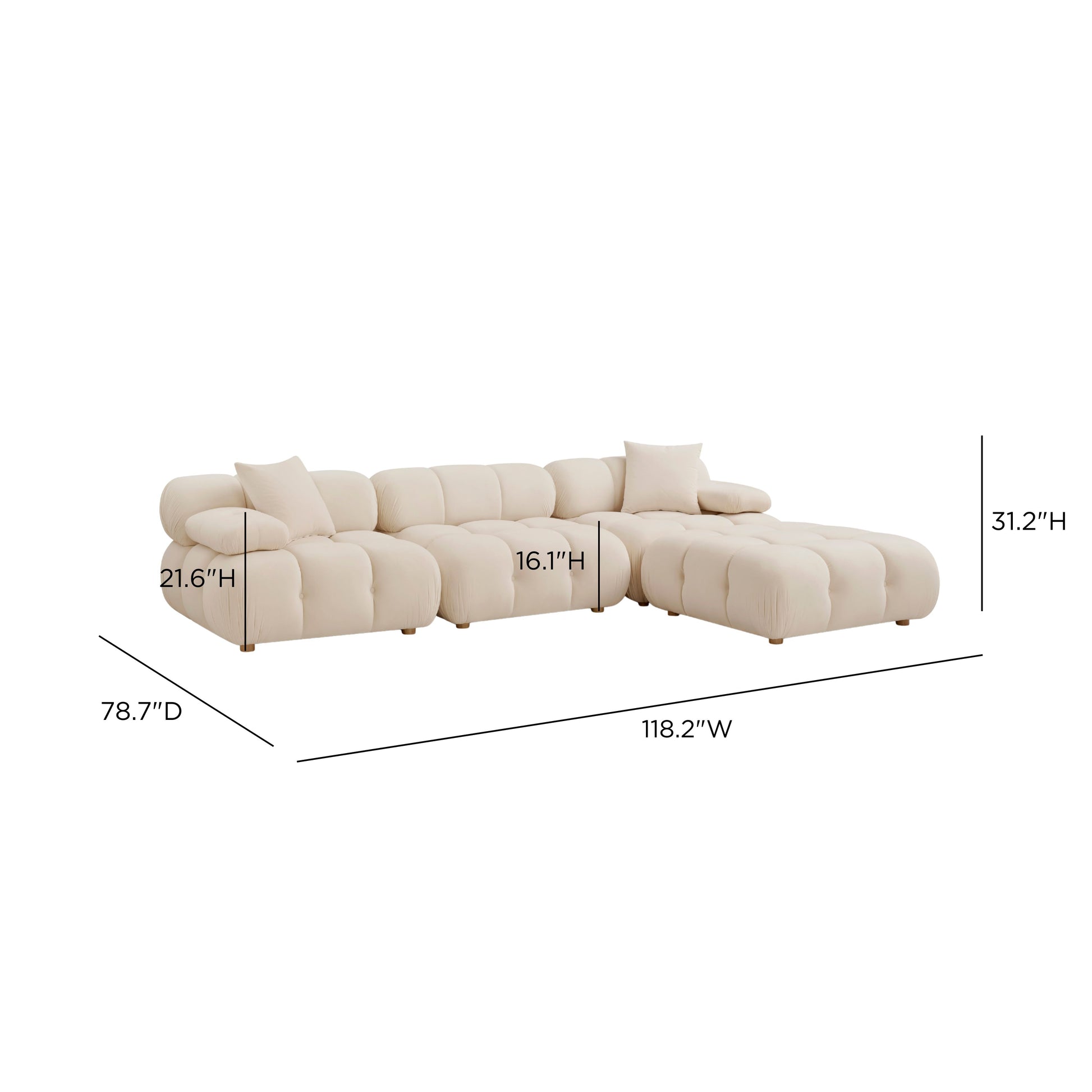 Calliope 4-Piece Performance Modular Sectional - Off-White - Image 5