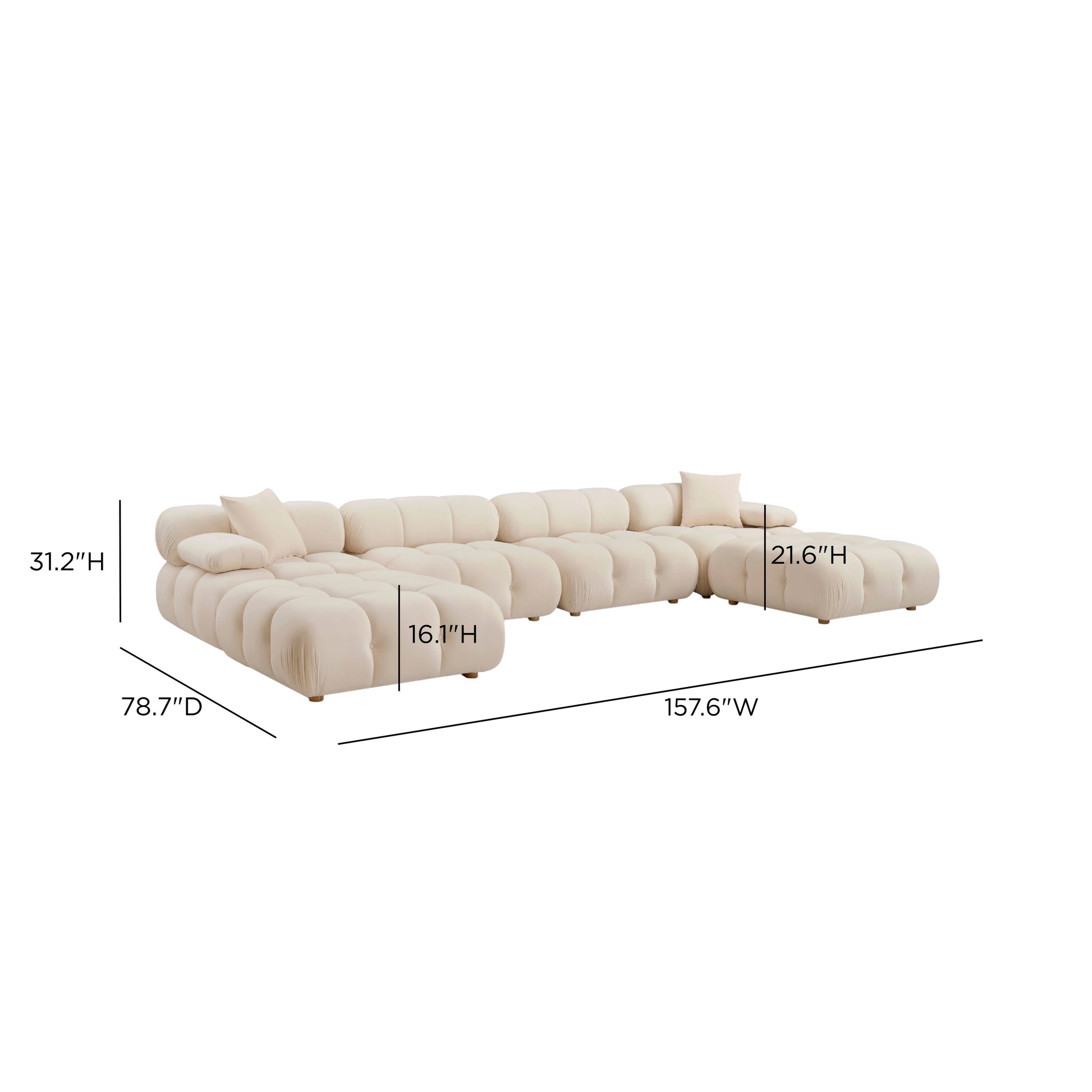 Calliope 6-piece Performance Modular U-Sectional - Off-White - Image 5