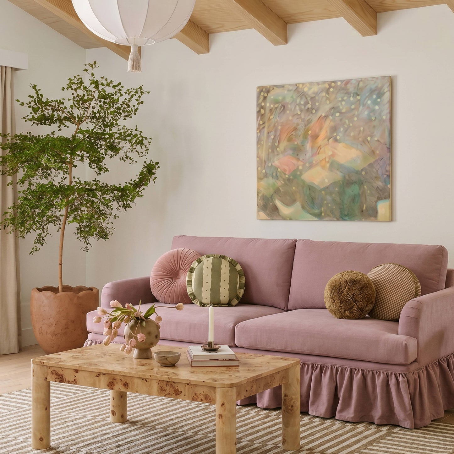 Gertrude Upcycled Performance Fabric Sofa - Mauve - Image 2