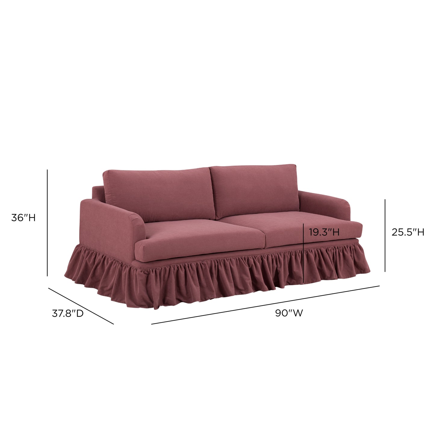Gertrude Upcycled Performance Fabric Sofa - Plum - Image 7