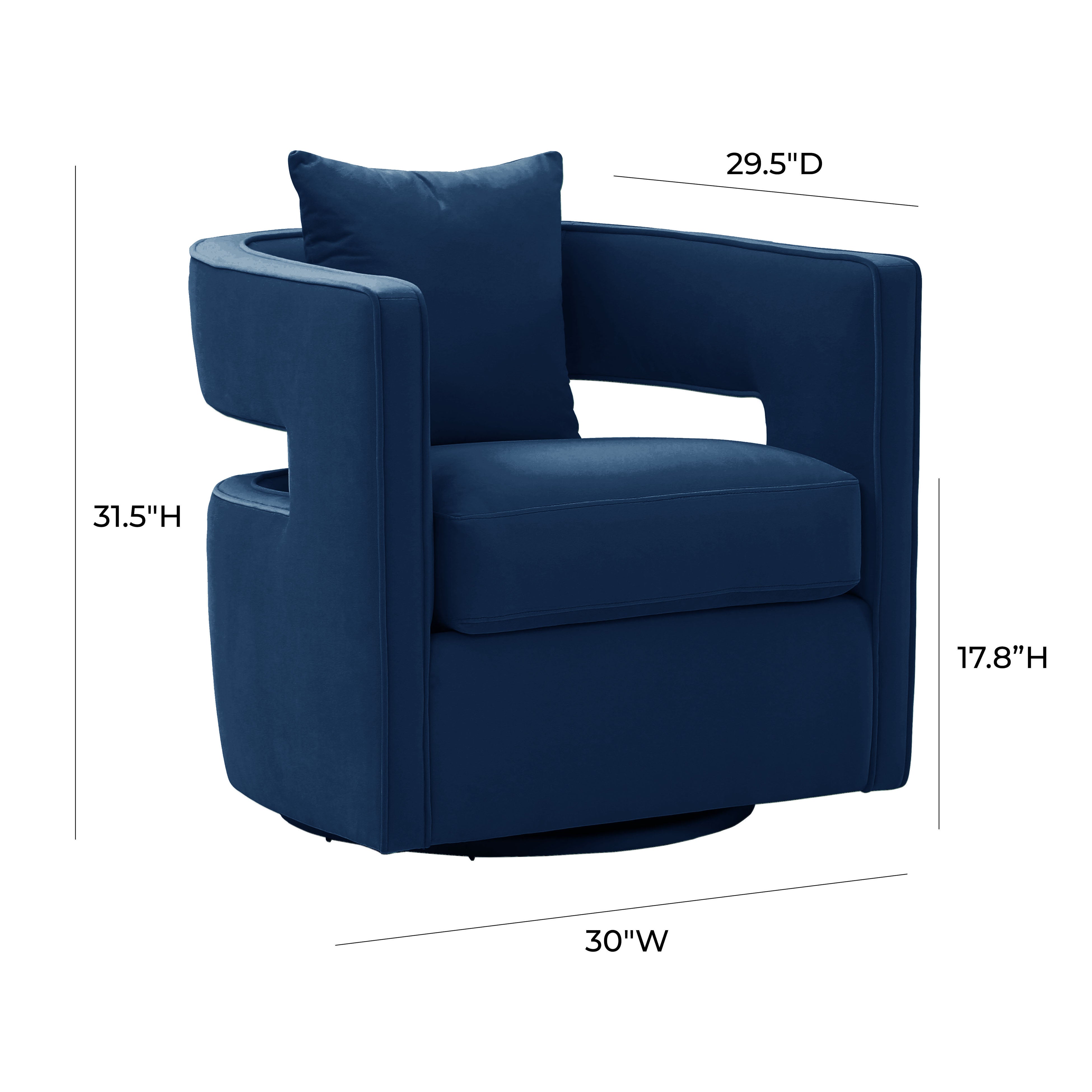 Kennedy Performance Velvet Swivel Accent Chair | TOV Furniture