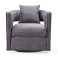Kennedy Performance Velvet Swivel Accent Chair - Grey - Image 3