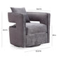 Kennedy Performance Velvet Swivel Accent Chair - Grey - Image 7