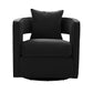 Kennedy Performance Velvet Swivel Accent Chair - Black - Image 3
