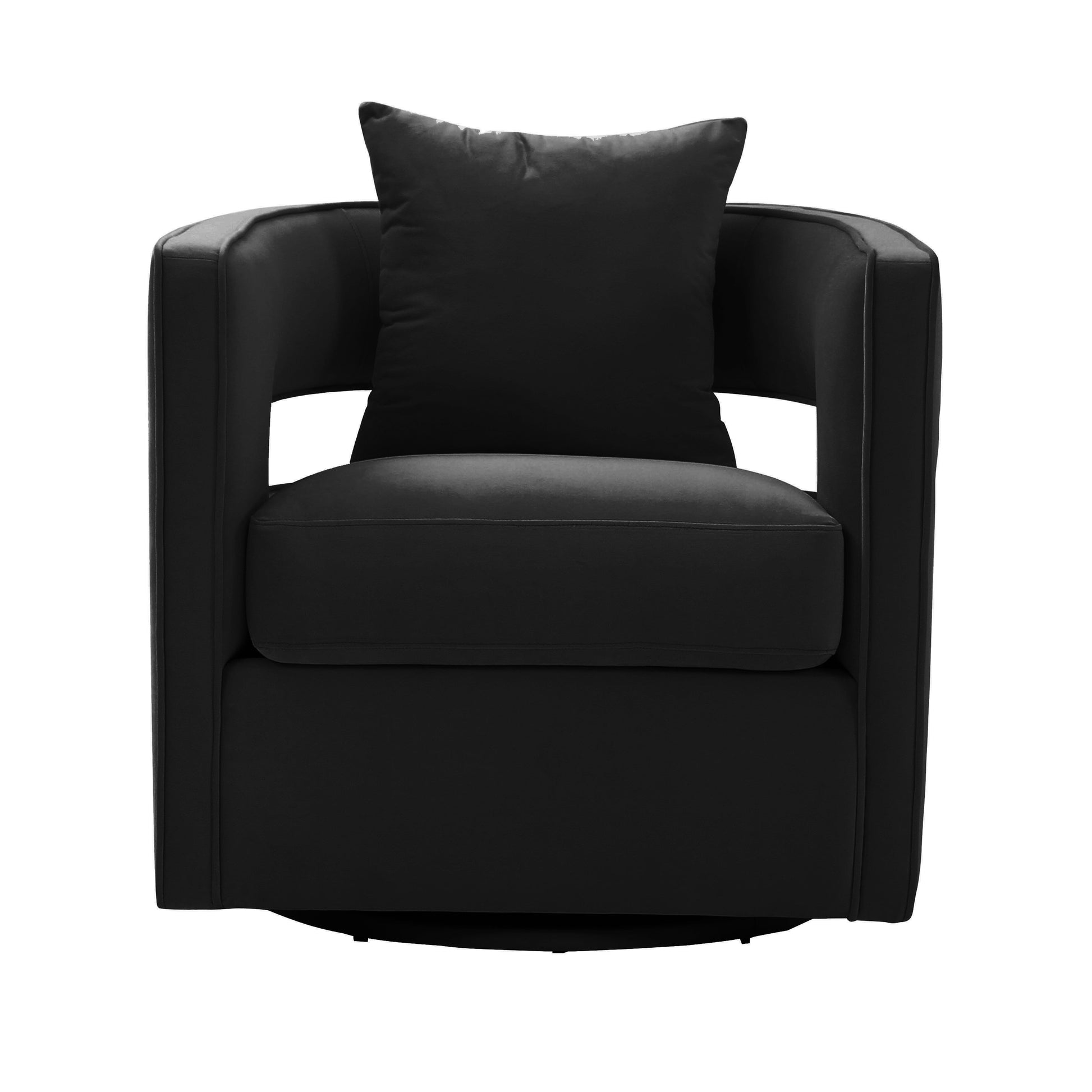 Kennedy Performance Velvet Swivel Accent Chair - Black - Image 3