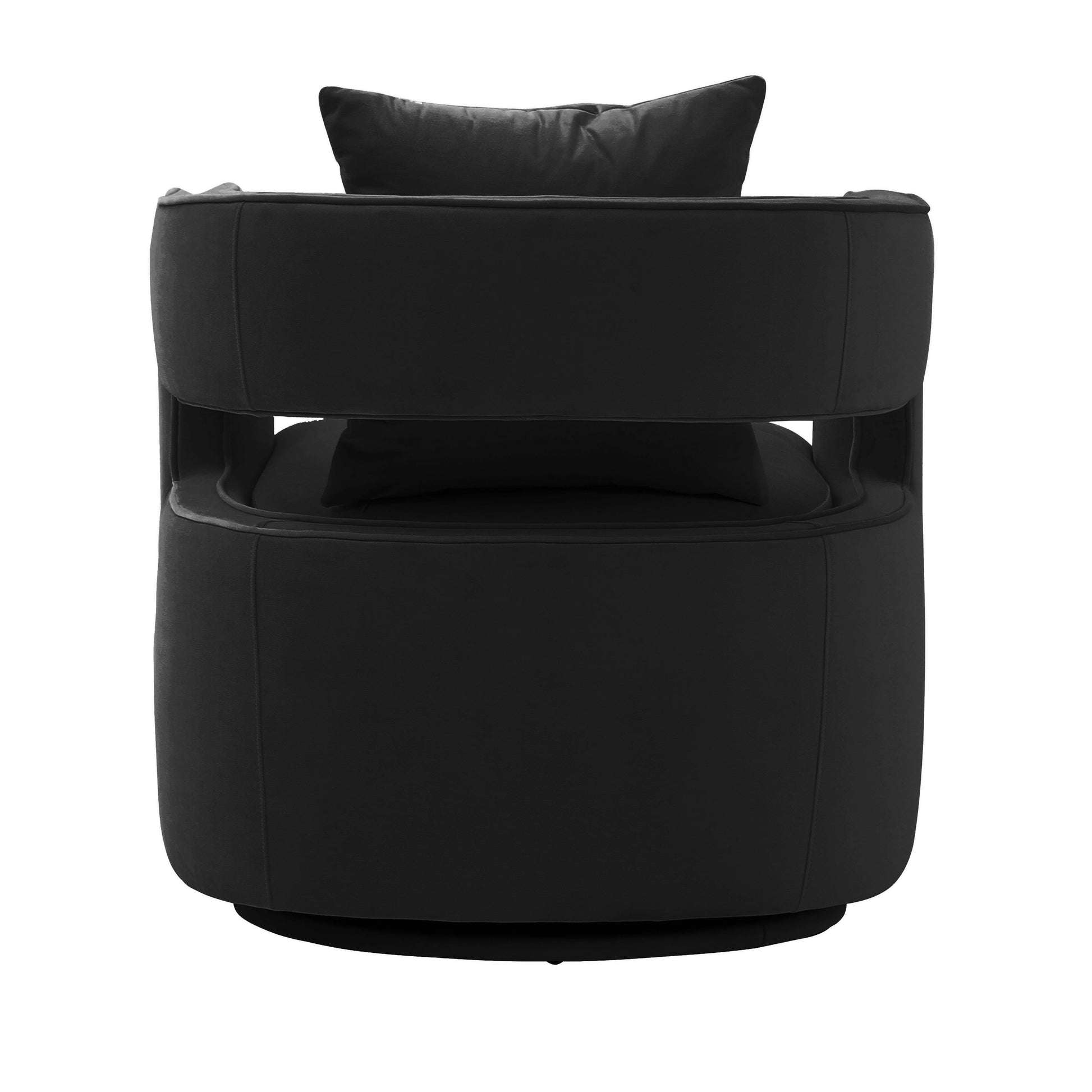 Kennedy Performance Velvet Swivel Accent Chair - Black - Image 4