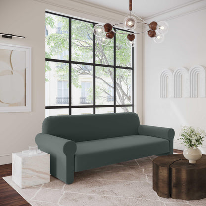 Keelee 84" Performance Velvet Sofa - Grey - Image 1