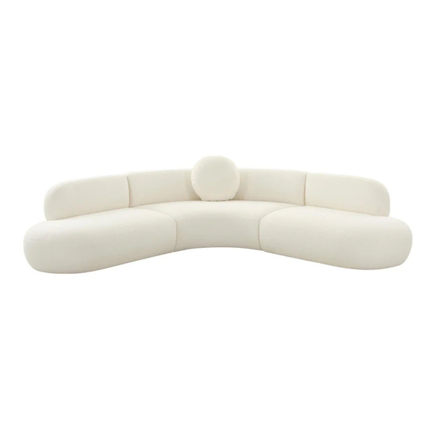 Broohah 3-Piece Performance Fabric L-Shaped Sectional - Cream - Image 3