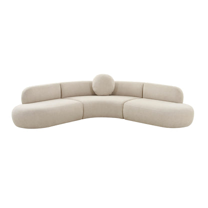 Broohah 3-Piece Performance Fabric L-Shaped Sectional - Beige - Image 1