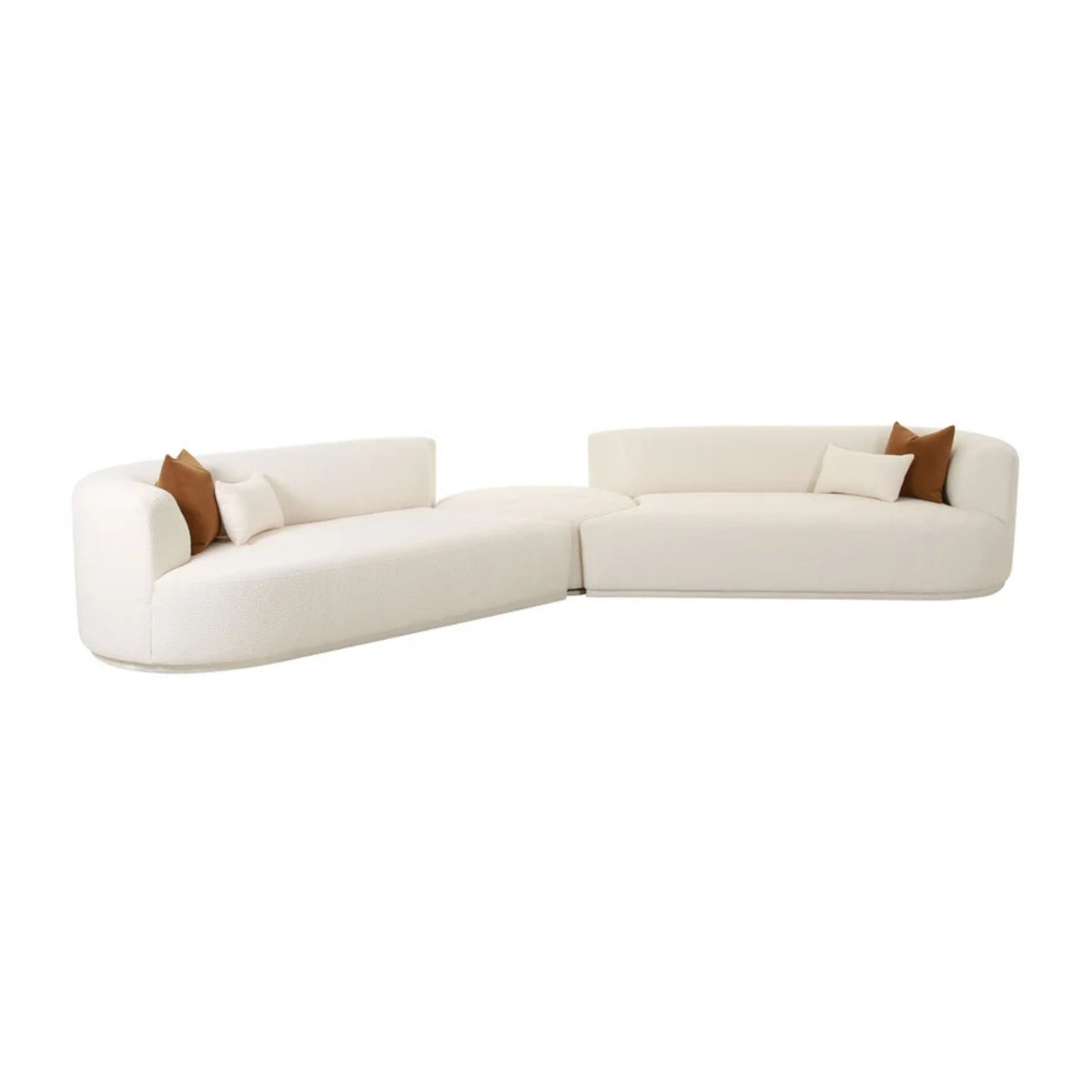 Fickle 3-Piece Cream Performance Boucle Modular Sectional - Image 1