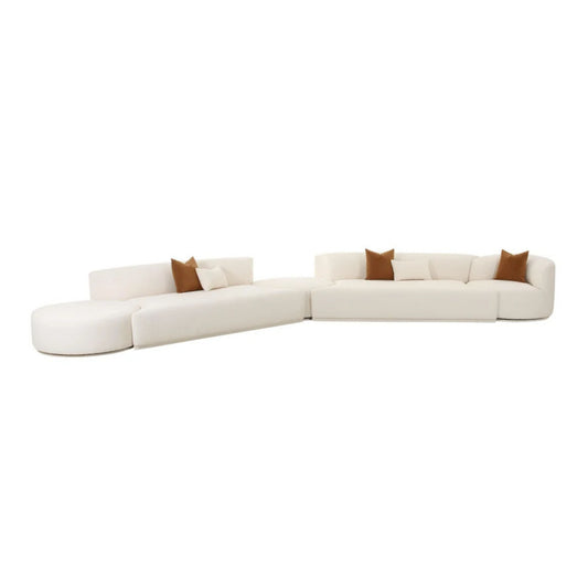 Fickle Cream Performance Boucle 5-Piece Modular Chaise Sectional - Image 1