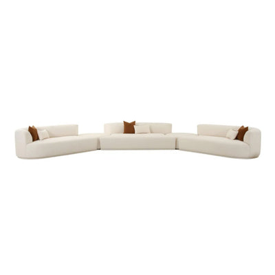 Fickle 5-Piece Cream Performance Boucle Modular Sectional - Image 1