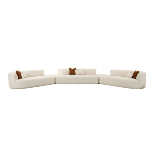 Fickle 5-Piece Cream Performance Boucle Modular Sectional - Image 1