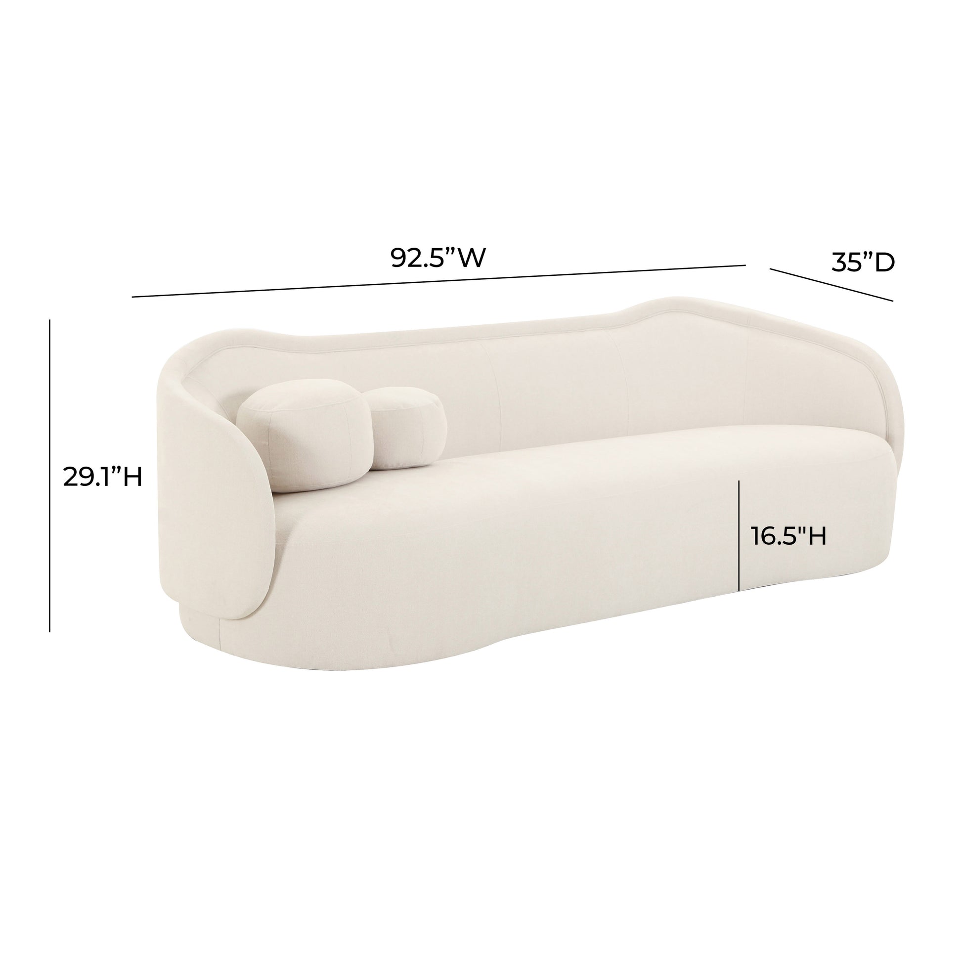 Circe 93" Sofa - Cream - Image 6