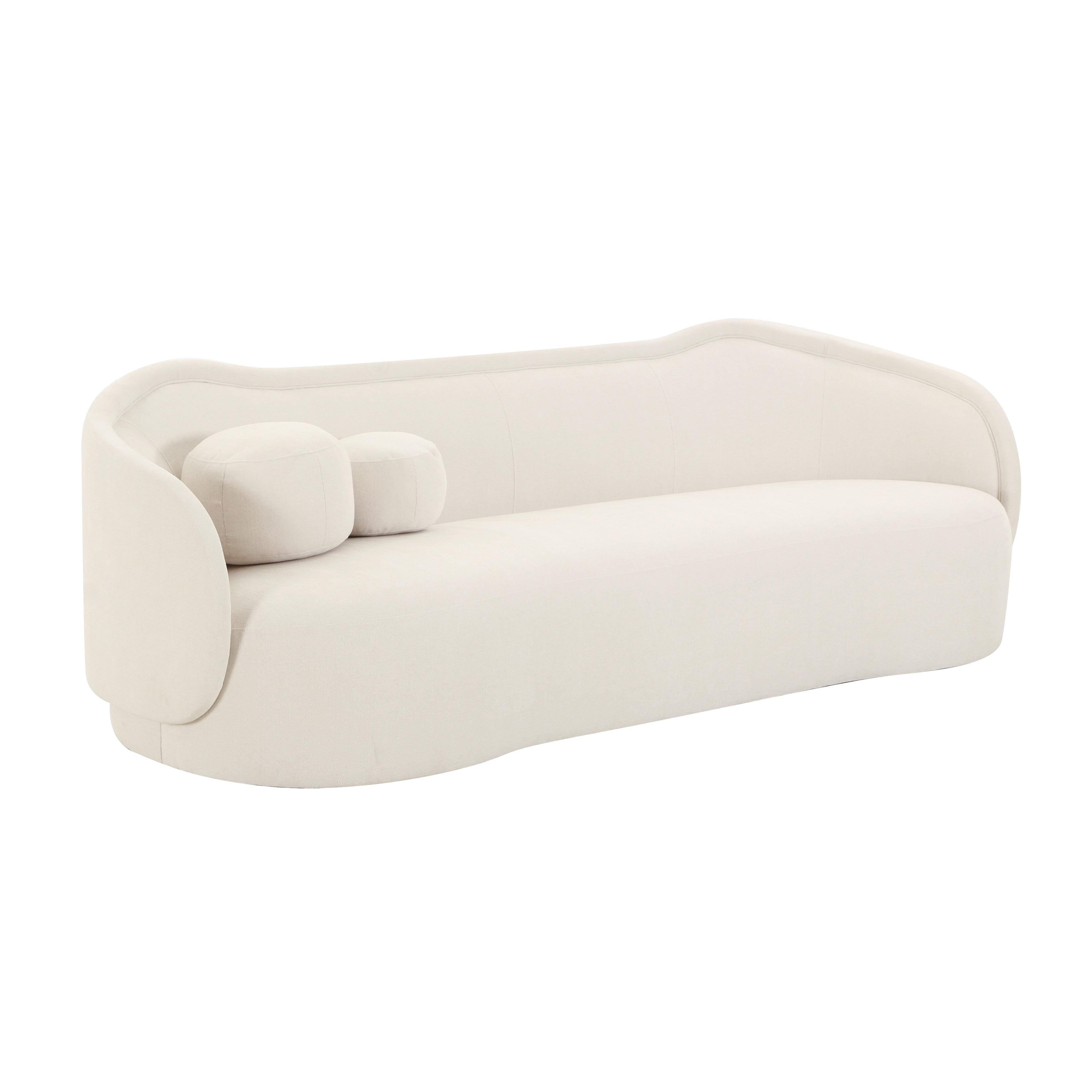TOV Furniture Circe Cream Textured Velvet Sofa