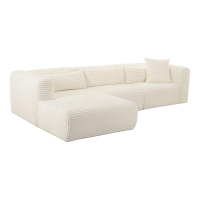 Tarra 3-Piece Fluffy Oversized Performance Corduroy Modular L-Shaped Sectional - Image 1