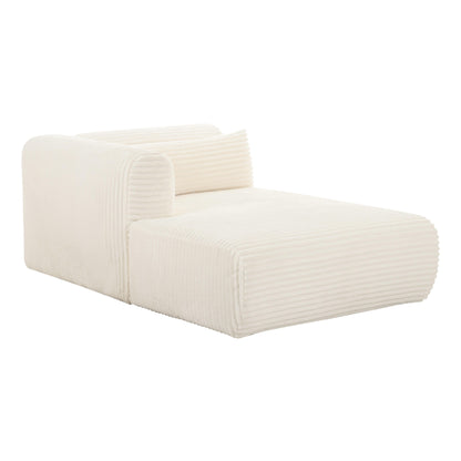 Tarra 71" Fluffy Oversized Performance Corduroy Modular Chaise - Cream / LAF - Image 1