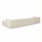 Tarra 4-Piece Fluffy Oversized Performance Corduroy Modular U-Sectional - Cream - Image 6