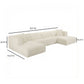 Tarra 4-Piece Fluffy Oversized Performance Corduroy Modular U-Sectional - Cream - Image 7