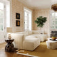 Tarra 4-Piece Fluffy Oversized Performance Corduroy Modular U-Sectional - Cream - Image 2