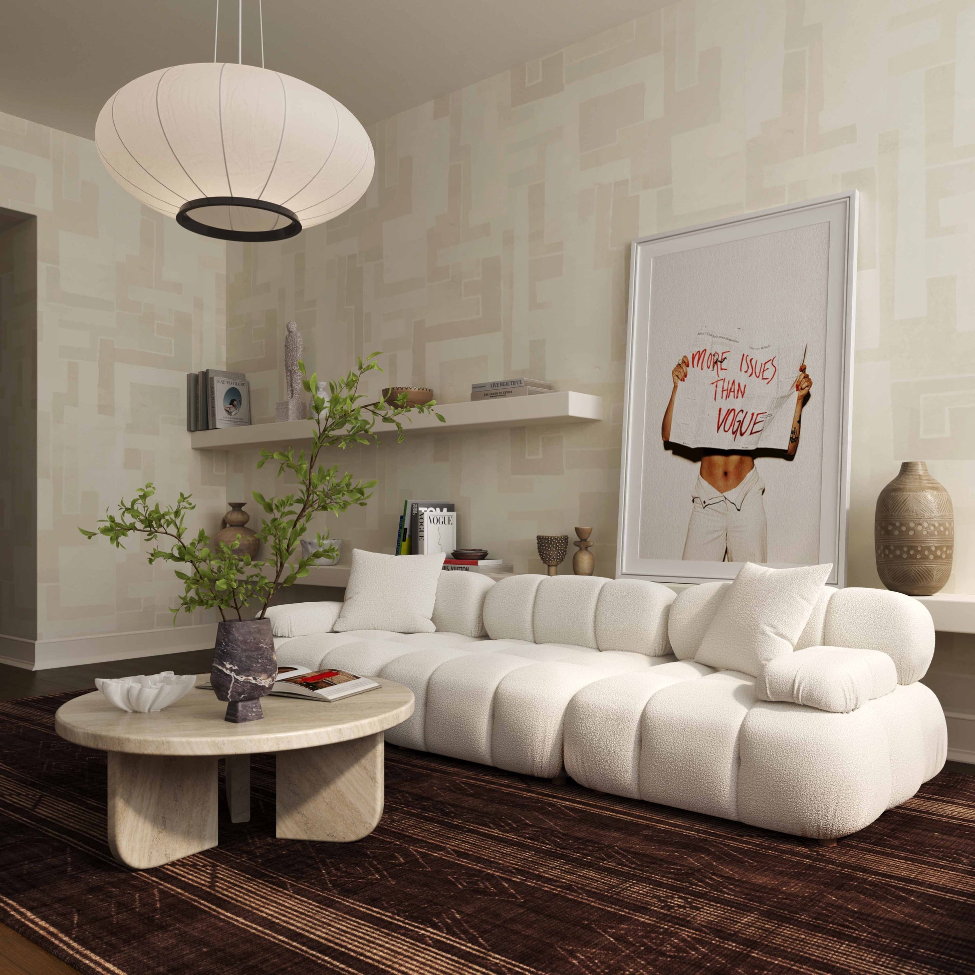Calliope 79" Modular Loveseat - Cream - Image 2